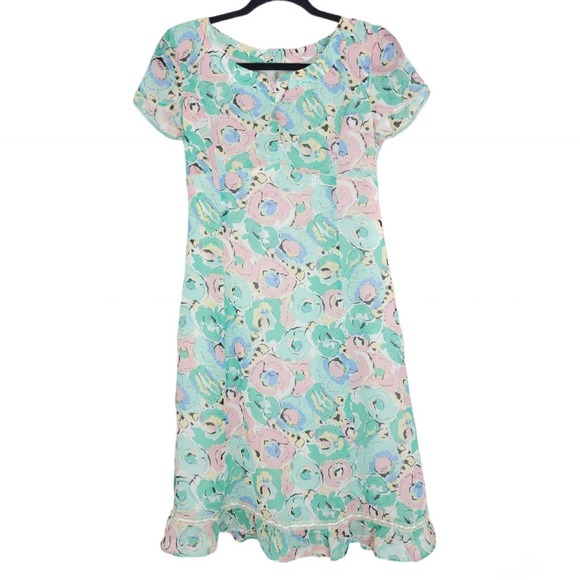 Compagna Dresses & Skirts - Compagna Womens Dress Vtg Korean Floral Coquette Mini Cottagecore Prairie Sz S